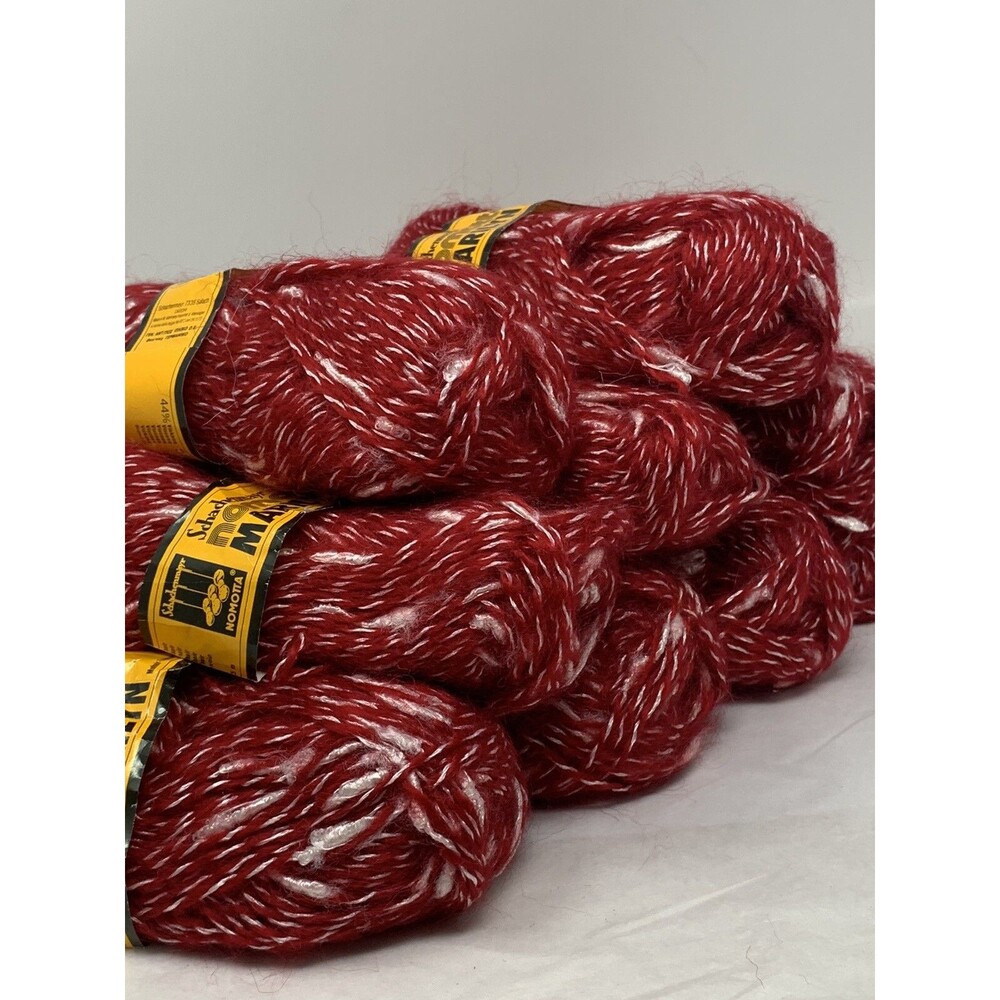 SCHACHENMAYR NOMOTTA MARILYN YARN MOHAIR VISCOSE 8 50g SKEINS RED W/ WHITE - Picture 5 of 12